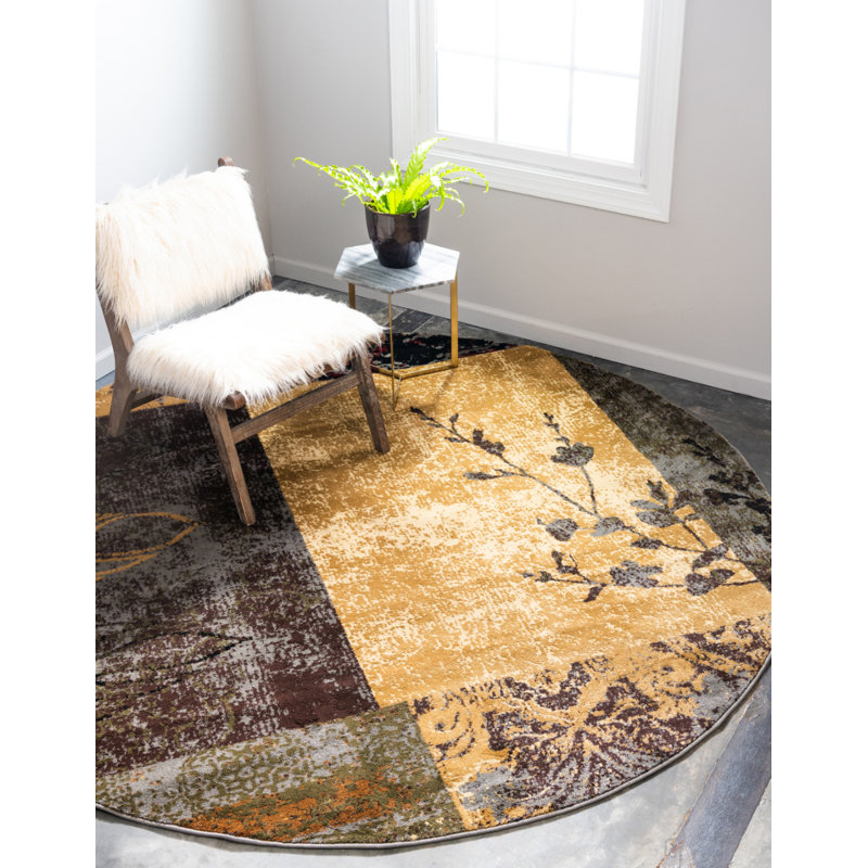 Abstract Area Rug, Round 122cm