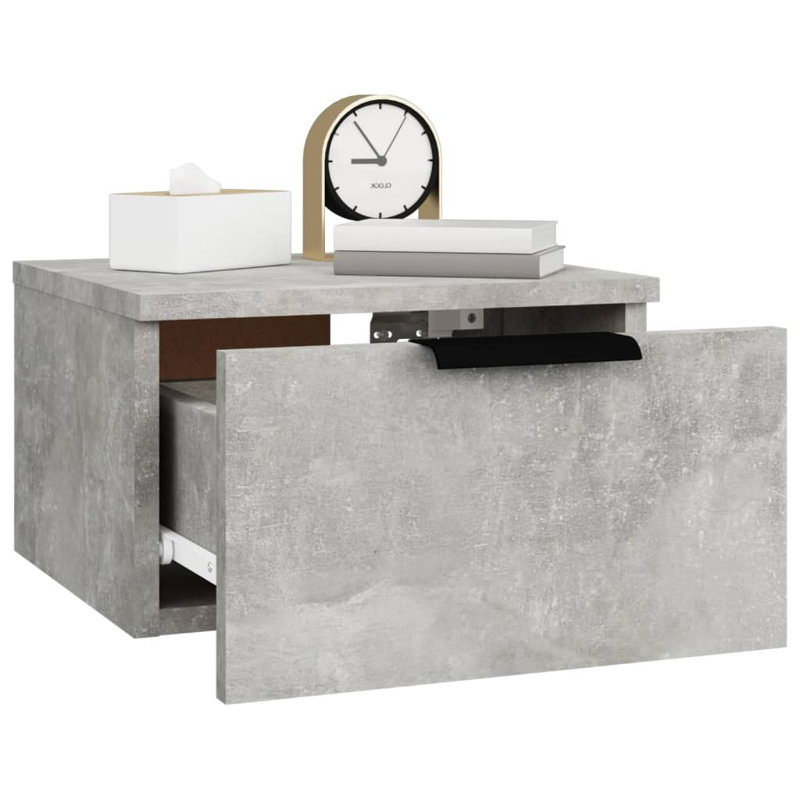 Jurnei 34cm W Manufactured Wood Bedside Table, Grey