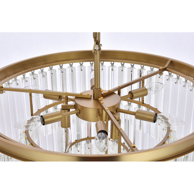 Lustre gradué en cristal à 9 lumières Dahlonega, H 23,5 po x l 26 po x P 26 po