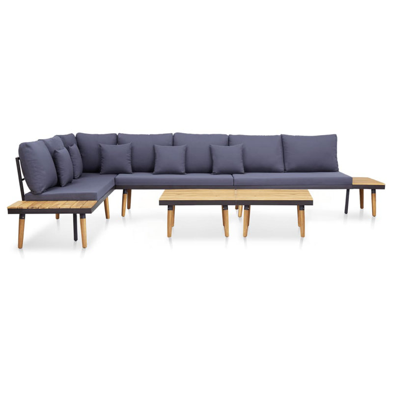 Dayam 7 Piece Lounge Chair with Cushions, Dark Gray