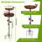 3-in-1 Vintage Iron Garden Bird Bath Bowl With Bird Feeder, Large Water Basin, 5 Prong Stakes