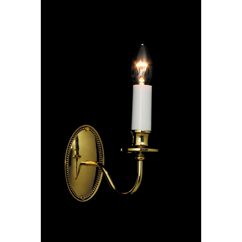 Bainsbury Steel Candle Wall Light, Polished Brass