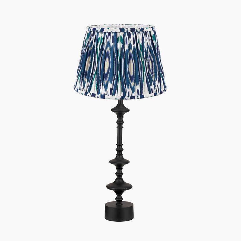 Benil Metal Table Lamp, Cotton/Cotton Blend, Blue