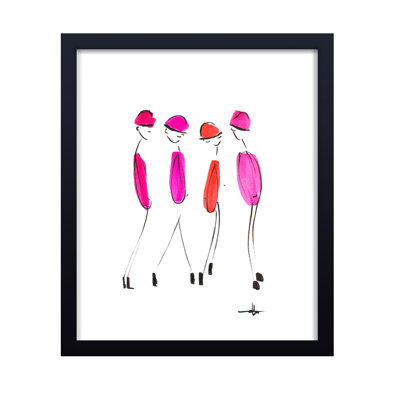 Pop Art & Retro Four in Fuchsia par Chauncey Jacks - Œuvre encadrée