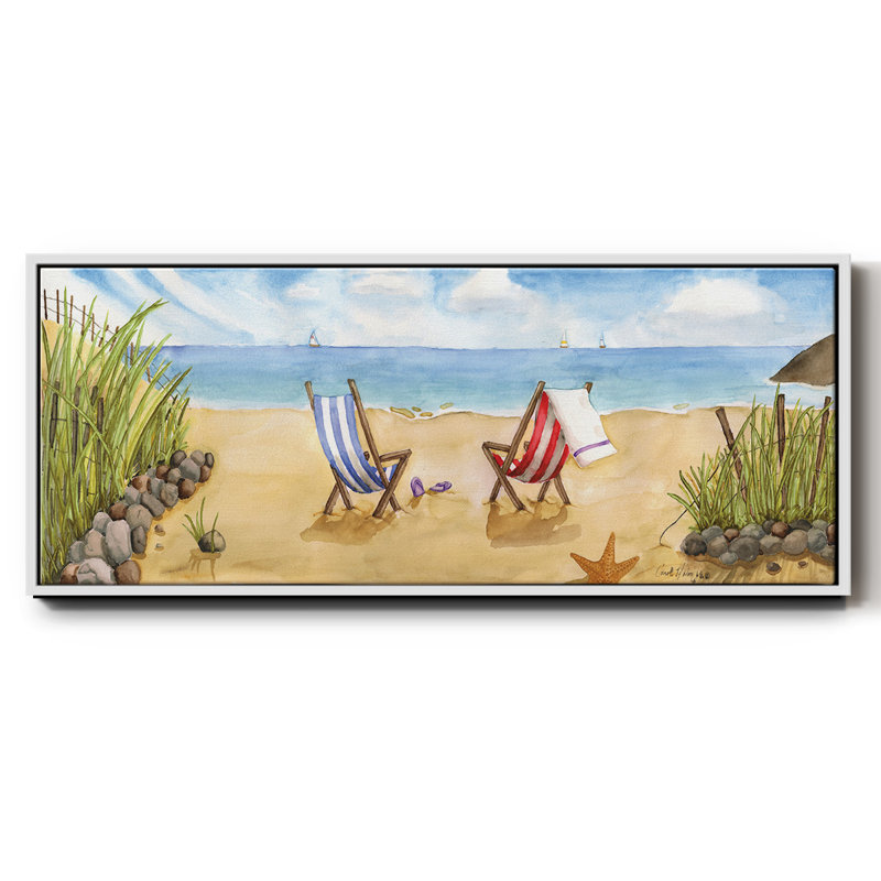 Beach For Two- Framed Canvas