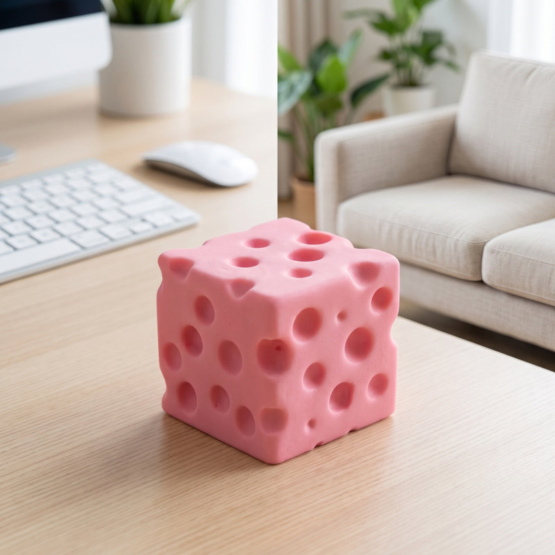 Mignon jouet à fromage anti-stress de 1,96 pouce à montée lente Fidget, Rose