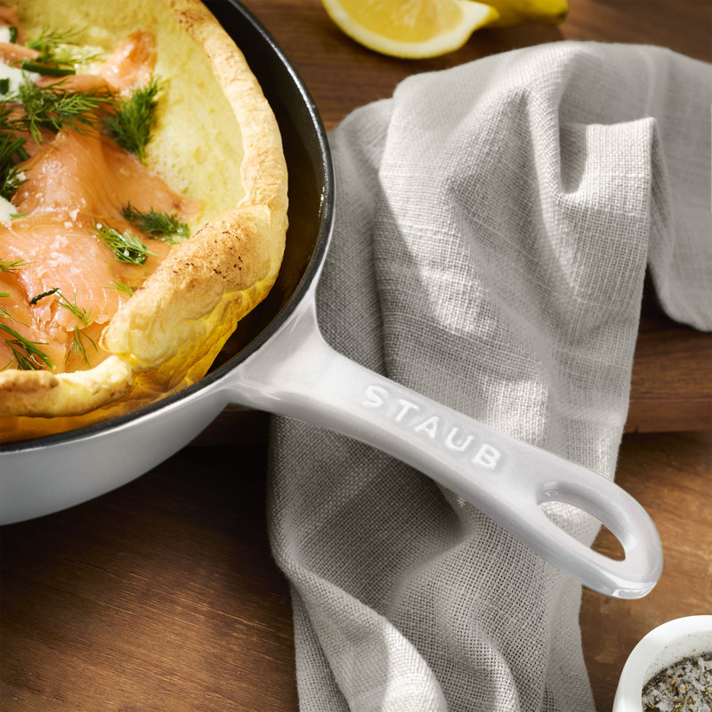 Staub Cast Iron 11-Inch Traditional Skillet - White Truffle, White