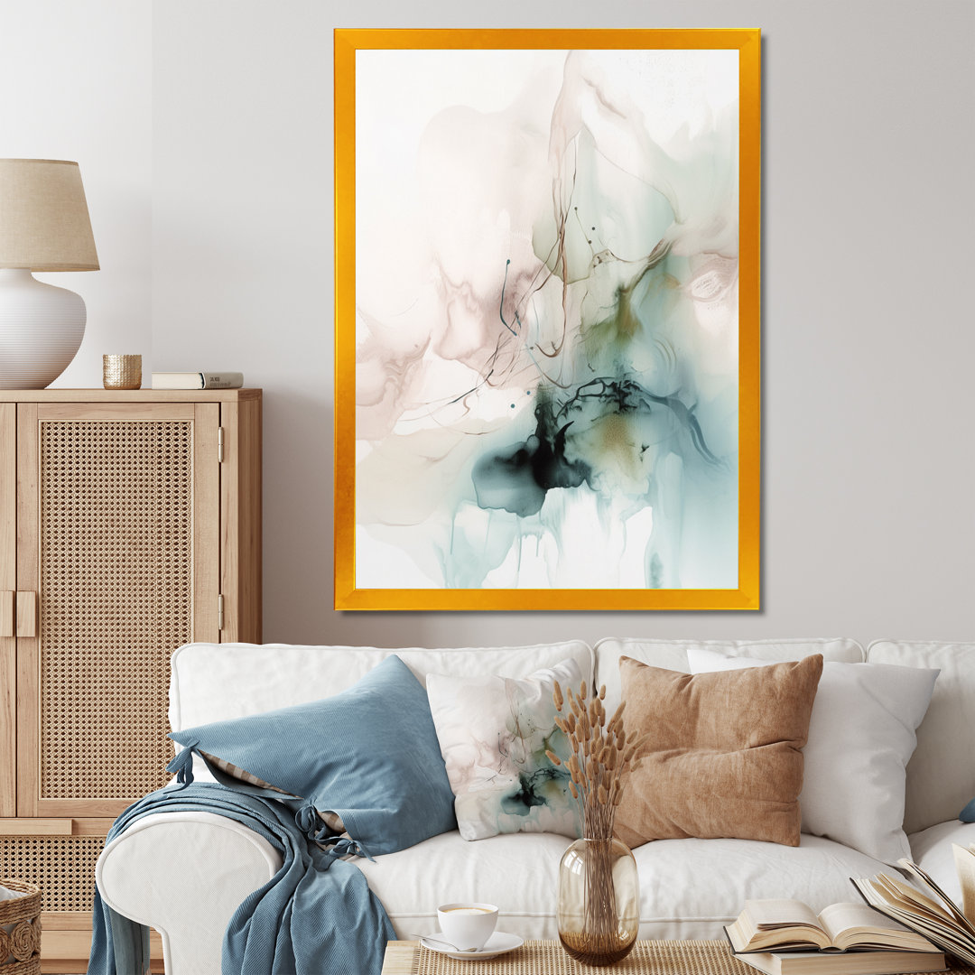 Green And Cream Essence Of Modernity III - Abstract Marble Framed Prints Wrought Studio™ 