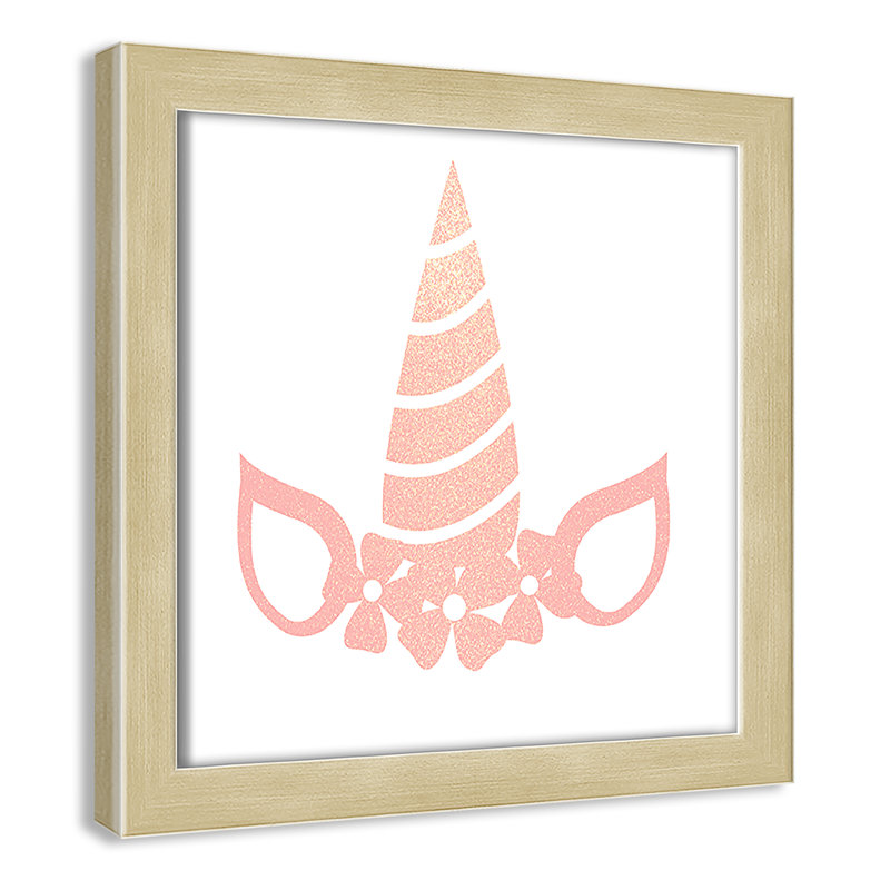 «Be the Unicorn», art encadré 3 ', H 8 po x l 8 po x P 1,18 po, Encadré de boîte champagne