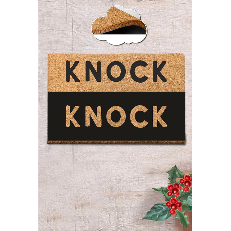 Premium Doormat, 15.7 x 23.6 inches | 100% Coir Fiber, 0.6 inches Thick | Durable PVC Non-Slip Underside | Stylish Brown Color | Perfect for Indoor & Outdoor Use, Enhances Entryway Aesthetics