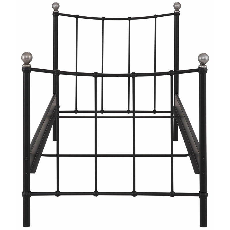Lebanon Metal Bed, European Single (90 x 200 cm), Black