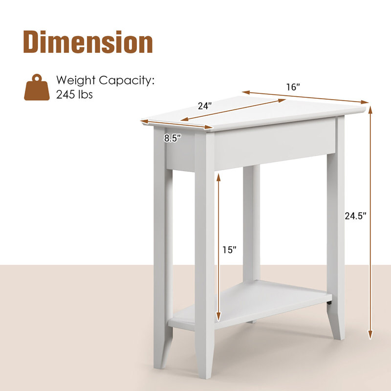 Krever End Table Set, White