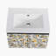 Meuble-lavabo mural 24 po avec lavabo en céramique et porte d'armoire à fermeture en douceur, motif zébré coloré