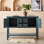 Console rétro avec 4 tiroirs, 2 armoires de rangement, tablette inférieure ouverte et poignées en métal-827904737