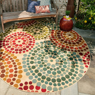 Deweese Washable Geometric Indoor / Outdoor Rug