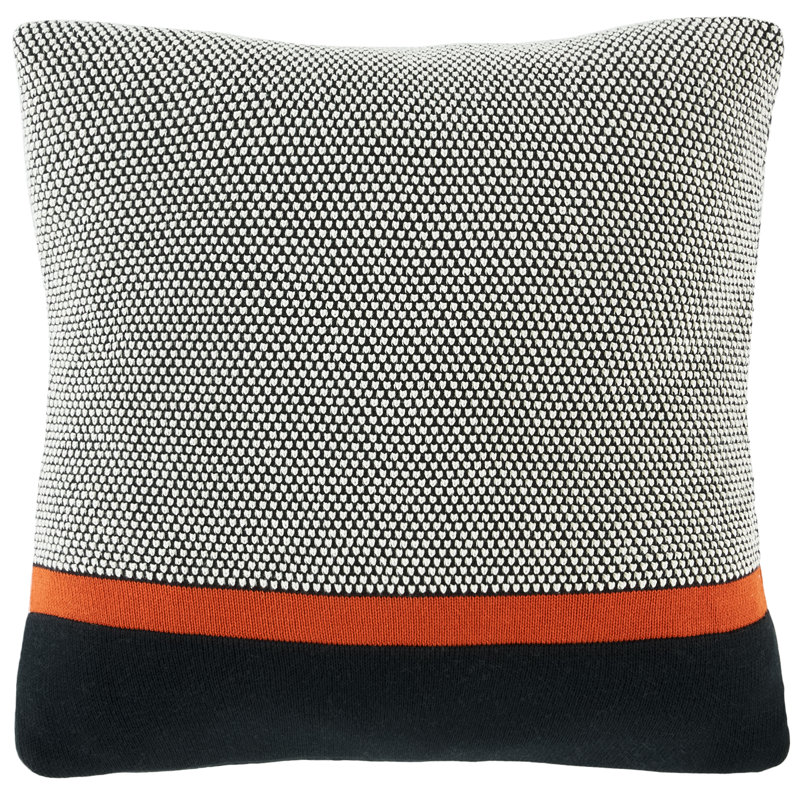 Pia 18x18 Black and Red Cotton Square Pillow