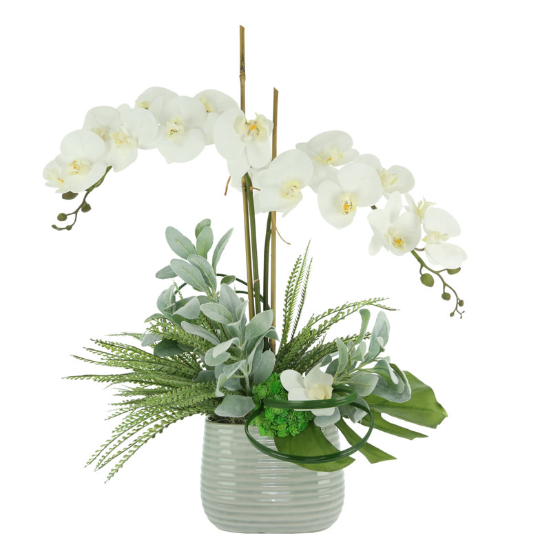 Polysilk Orchid Arrangement in Pot