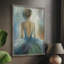 «Lady in Blue», reproduction encadrée - bois massif-401319721