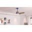 Ventilateur de plafond 42 po à 5 pales bleu foncé moderne avec lumière, télécommande à six vitesses, moteur à courant continu silencieux