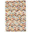 Tapis beige / bleu / rouge en laine de vache Bromleigh