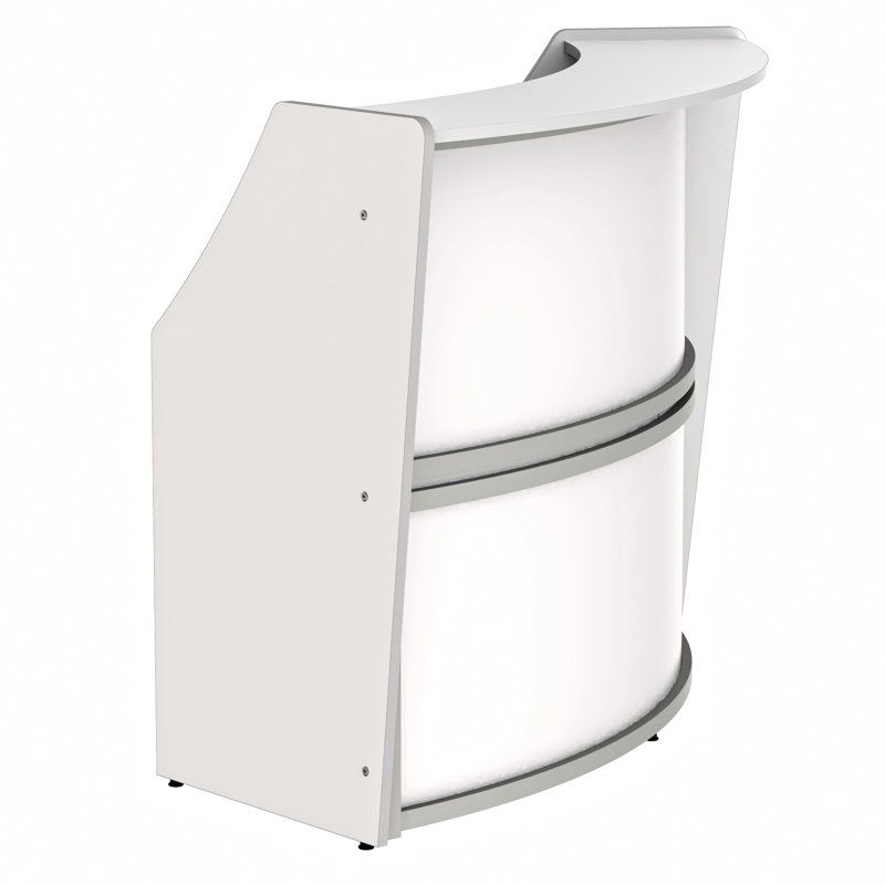 Synthetic Laminate Reception Desk, White, 45"H x 69.5"W x 31.9"D