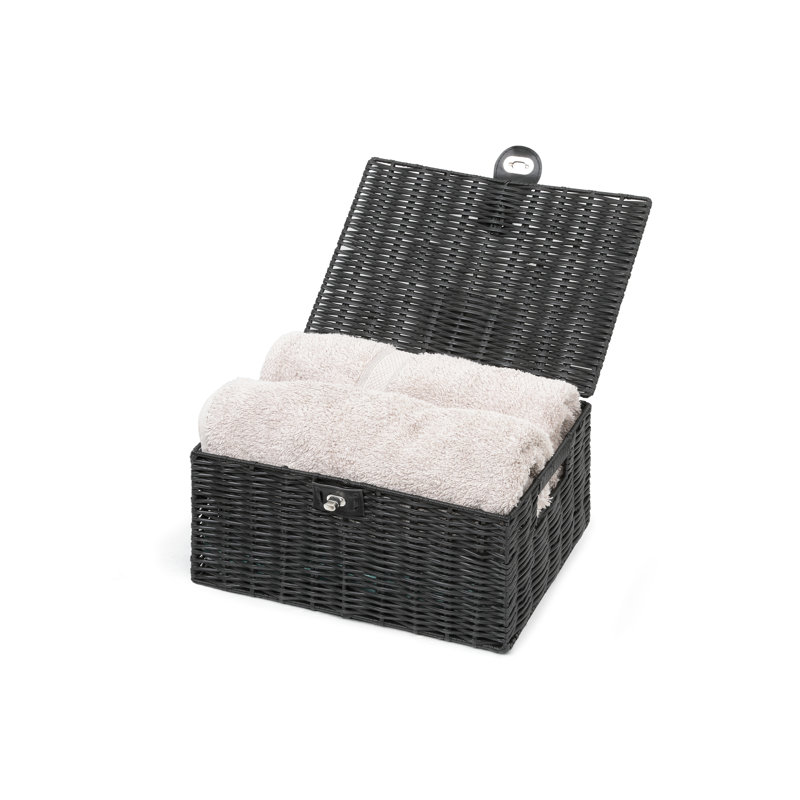 August Grove Decorative Basket, 15.5" H x 33" W x 24" D, Black