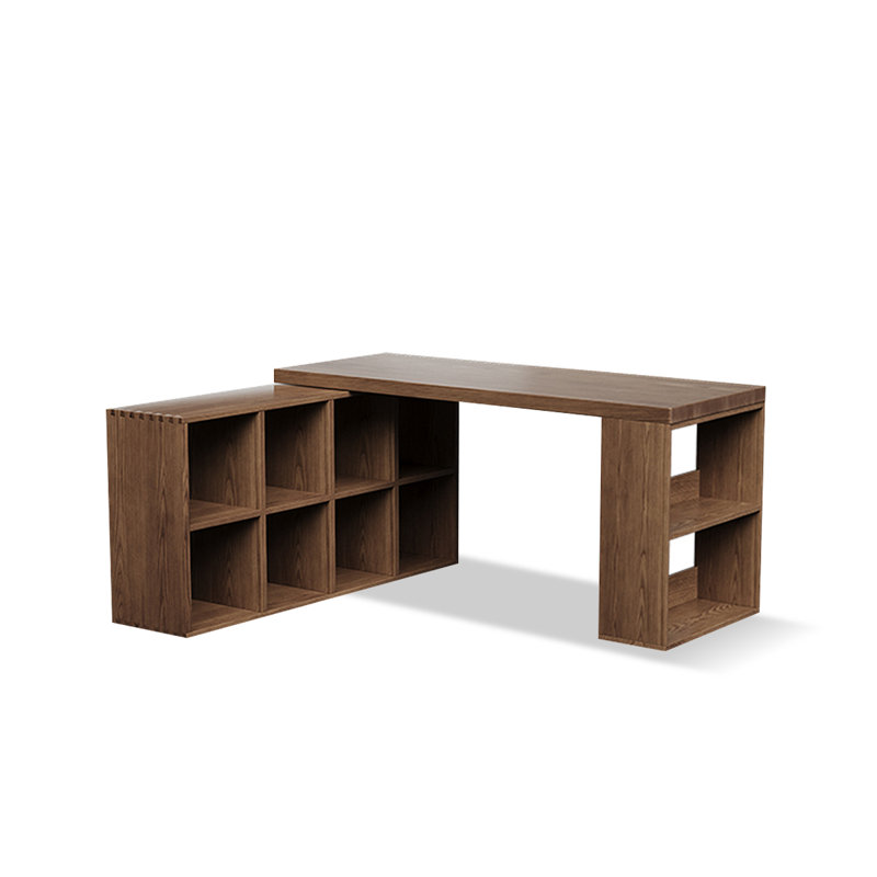 Bureau rectangulaire en bois massif brun noisette, H 29,53 po x l 62,99 po x P 55,12 po