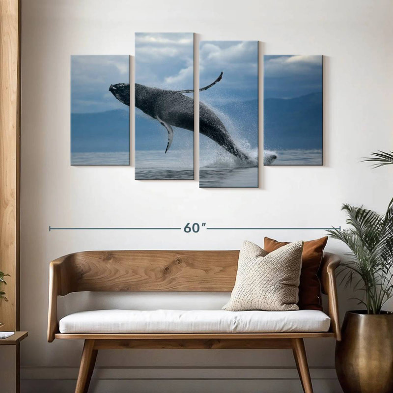 Brampt Breaching Humpback Whale, 32" H x 52" W