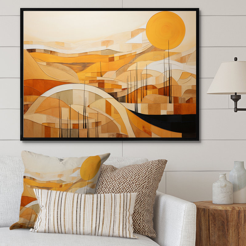 «Abstract Canyon Mirage» - Impression, H 30 po x l 40 po x P 1,5 po, Cadre flottant noir