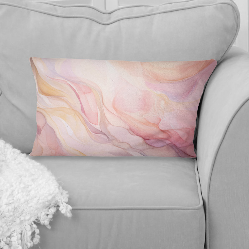 Coussin décoratif rose et doré Enchanted Spills III - Abstract Abstract