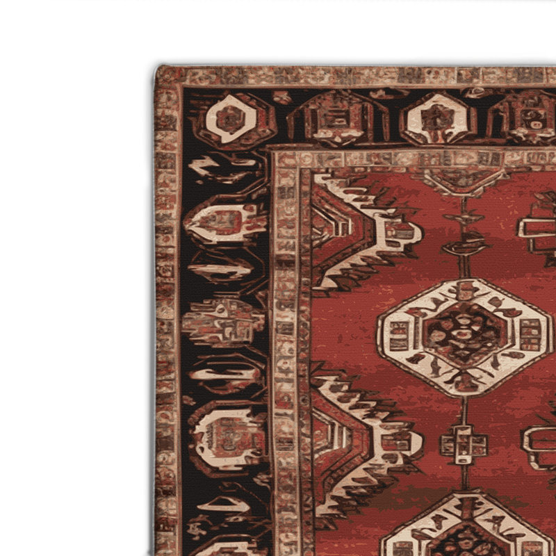 Persian Brown Indoor and Outdoor Area Rug, Rectangle 2' x 3'