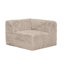 Canapé modulaire deux places couleur taupe, garni de fausse fourrure et de mousse haute densité compressée, avec accoudoirs et coin d'angle.-110247745