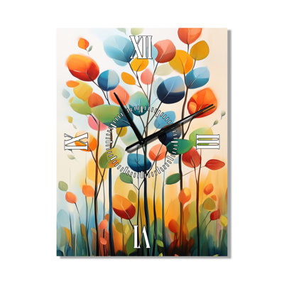 Branche botanique Rêve d'eucalyptus doux I - Horloge murale silencieuse en métal de style scandinave