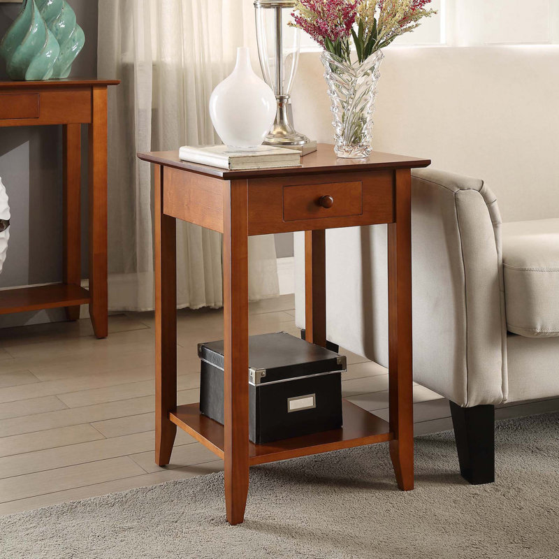 Table de bout avec rangement Carbin, Cerisier