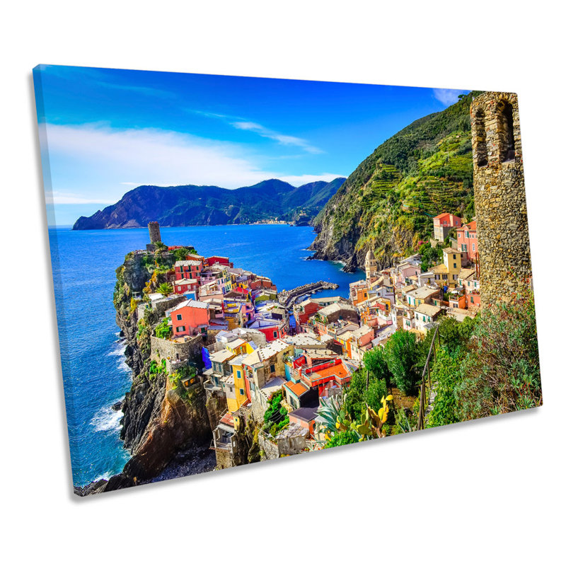 Vernazza Italy Mediterranean - Wrapped Canvas Print, 91.4cm H x 137.2cm W x 4cm D