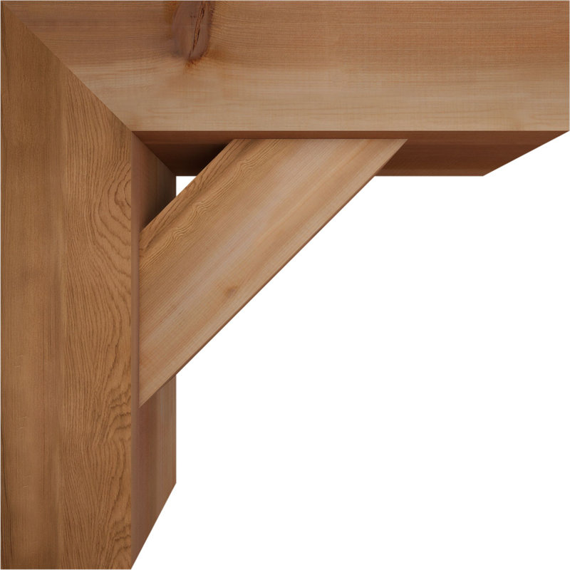 Traditional Block Bracket w/ Offset Brace, 24 x 24, 7 1/2"W Western Red Cedar (Smooth)