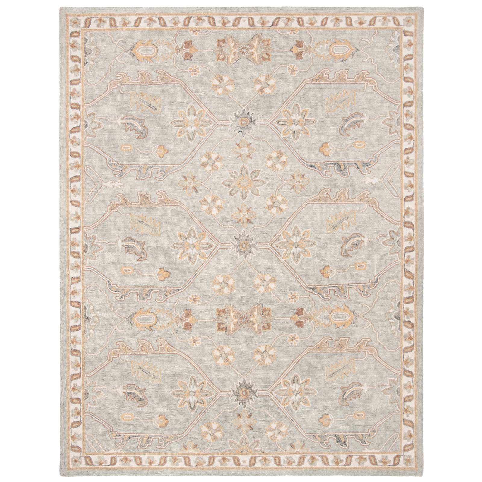 Airlie Slate Beige Hand-Tufted Wool Oriental Rug, Rectangle 9' x 12'