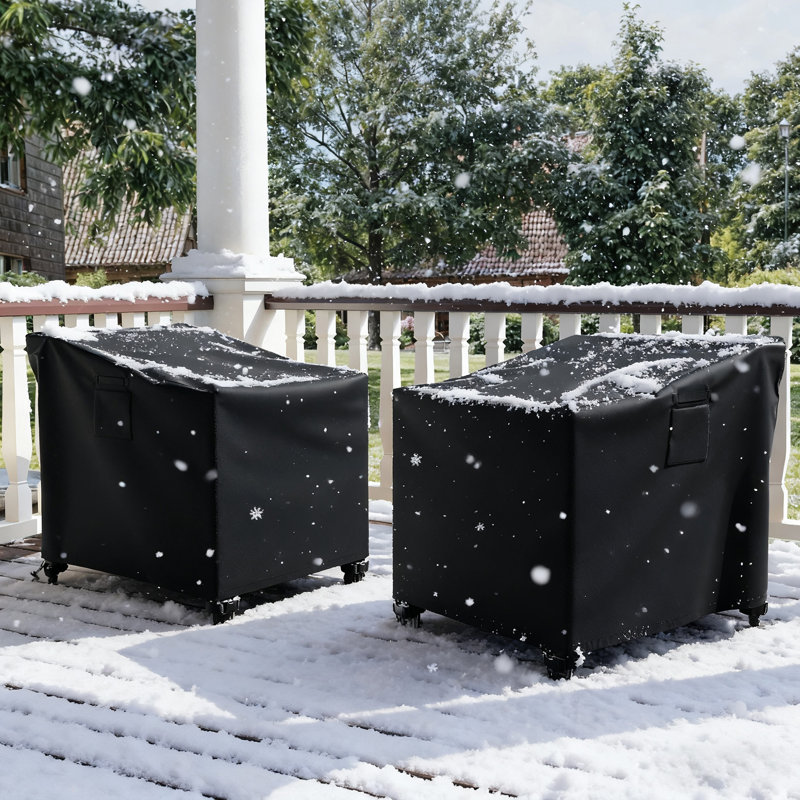 Weatherproof Patio Chair Cover with Breathable, Durable Water-Resistant Protection, Adjustable Elastic Hem, Click-Close Straps and Air Holes