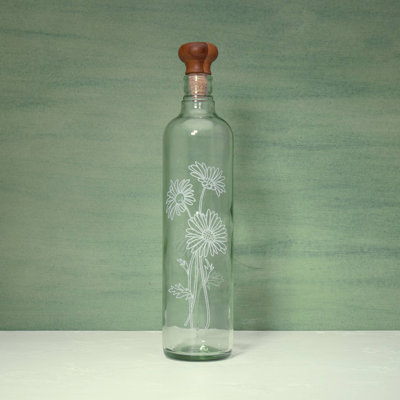 Glass Water Bottle With Wooden Stopper