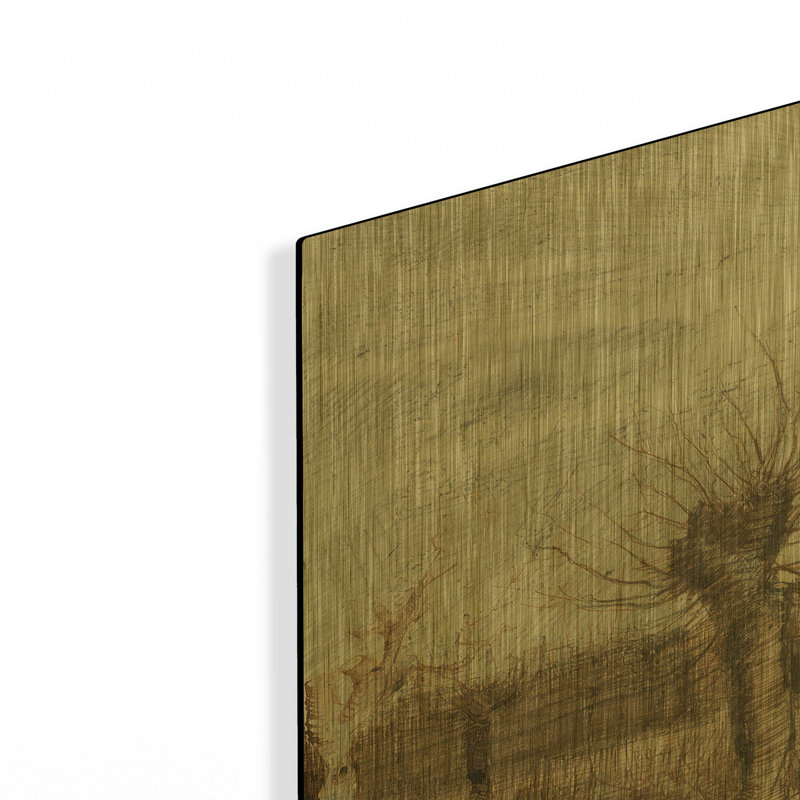 «Tetards (Pollards)» par Vincent Van Gogh, art mural en métal doré, 36 po x 24 po, 36 po x 24 po