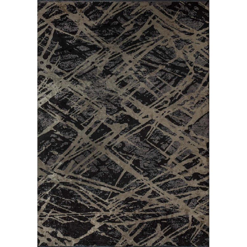 Modern Spray Paint Organic Web, Rectangle 6'7" x 8'3"