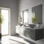 Lavabo de salle de bain rond de type vasque en verre titane de L 17 po l 6 po Giovanni-100503763