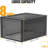 Hat Organizer Box, Stackable Clear Baseball Caps Holder Box Containers With Magnetic Door For Hats Snapback Cap Storag, Hat Rack Display Case, Holds 8 Hats Each (Black, 2 Pack)