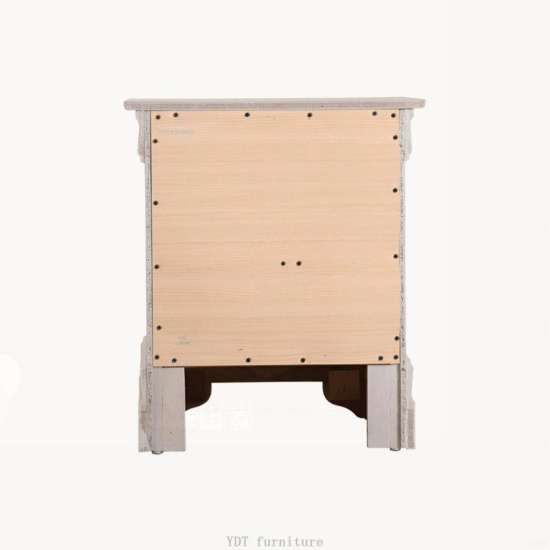 Transitional 1-Drawer Nightstand, Silver Champagne