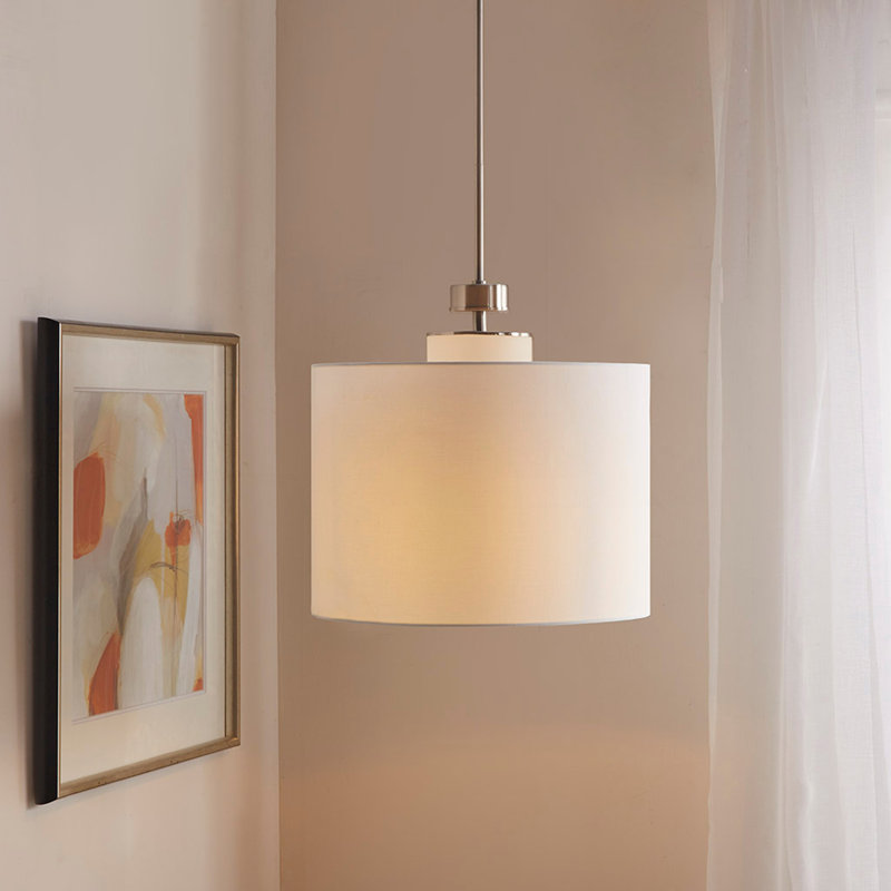 Luminaire suspendu en métal avec abat-jour tambour