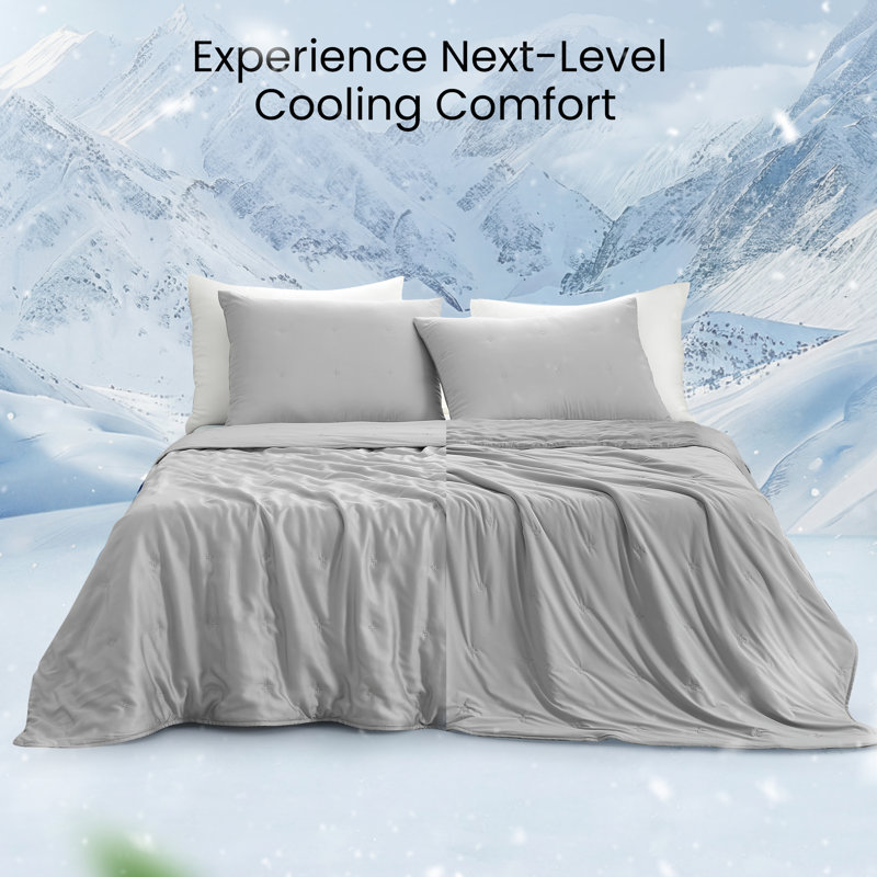 Tencel Dual-Sided Cooling Comforter – Soft, Breathable, Lightweight, All-Season Comforter for Hot Sleepers, Machine Washable