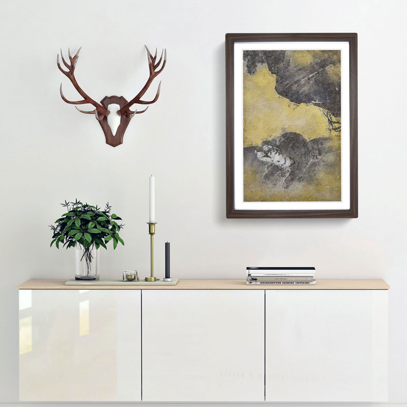 Tiger Cub by Maruyama Okyo - Picture Frame Painting Print, 36cm H x 27cm W x 2cm D, Walnut Framed