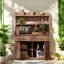 Table de jardin avec 2 tiroirs, 2 armoires et tablettes de rangement-953871753