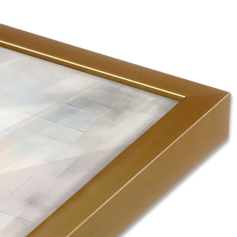 «Petals and Pistons» par Heidi Kuntz, reproduction d'art, L 12 po x H 12 po, Doré, Impression encadrée