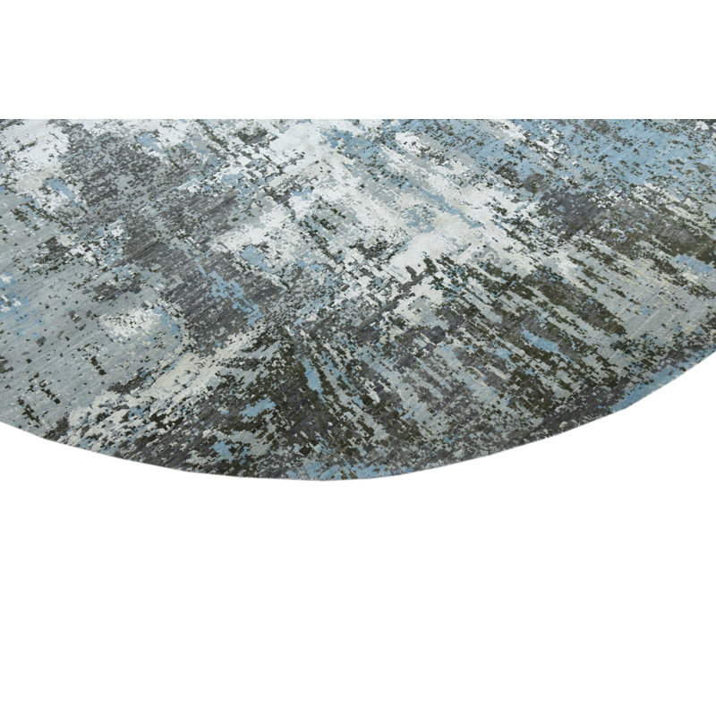 Abstract Area Rug in Gray/Light Blue/Ivory